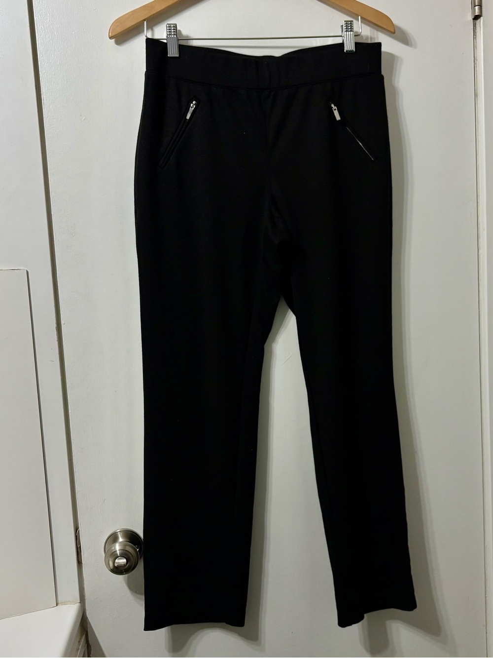 Premise Black Straight Leg Pants with Zip Pockets